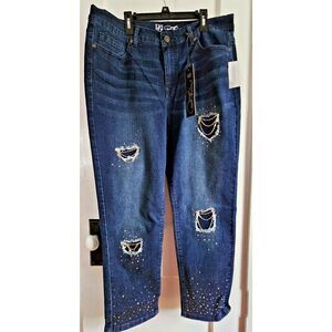NWT DG2 by Diane‎ Gilman woman Sz 16P chained distressed jeans